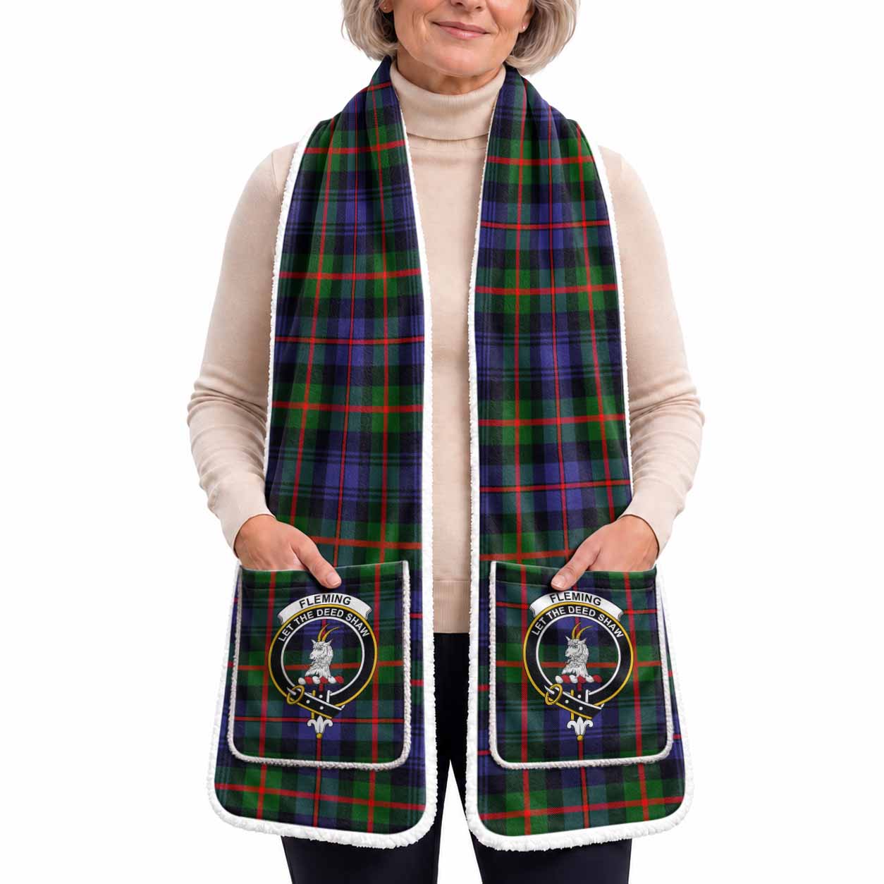 Fleming Tartan Crest Pocket Scarf - Ultimate Plaid Gift Wrap