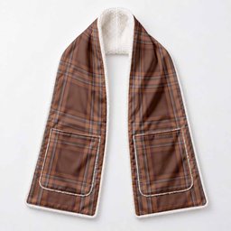 Down Tartan Hand-Warmer Pocket Scarf