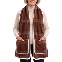Down Tartan Hand-Warmer Pocket Scarf