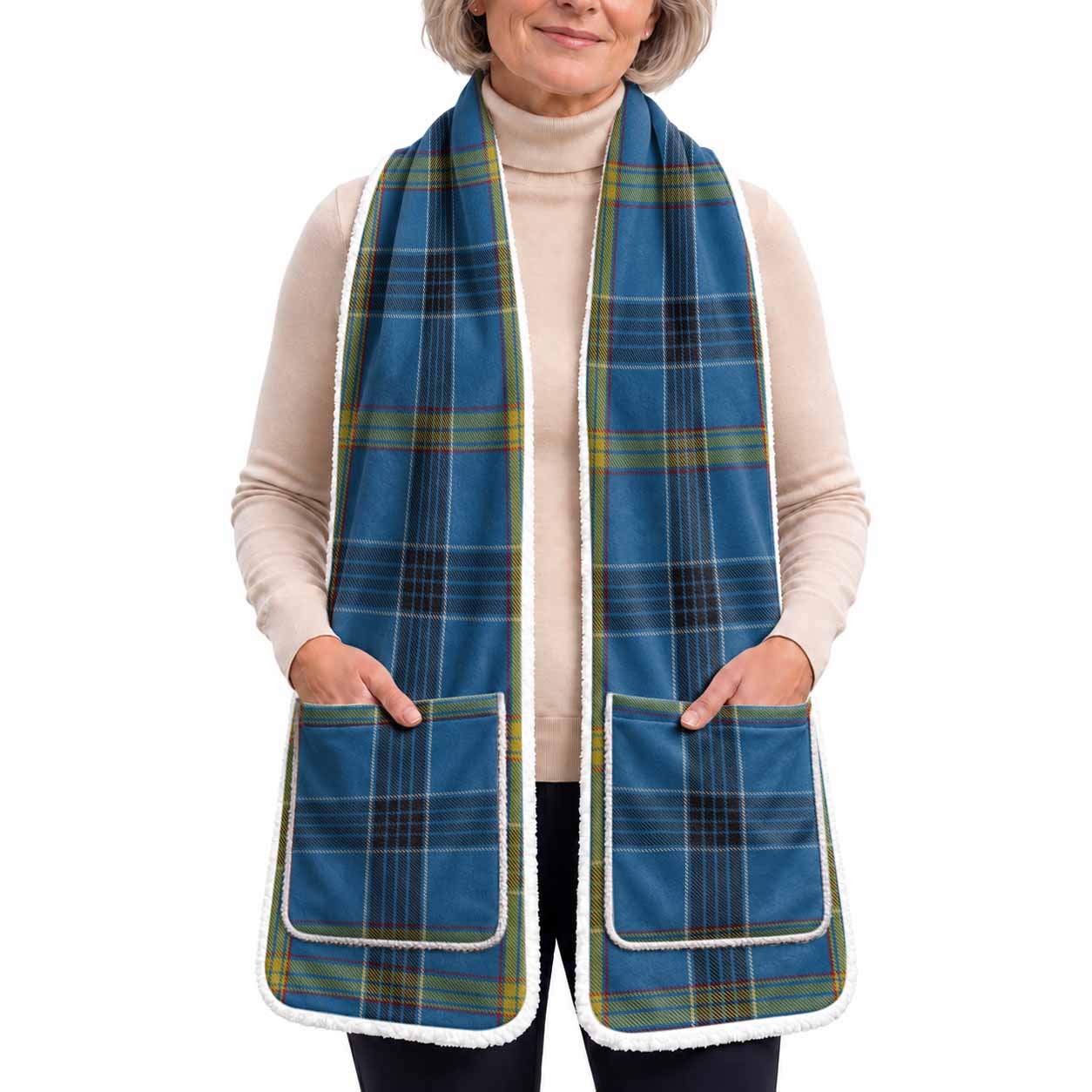 Laing Tartan Hand-Warmer Pocket Scarf