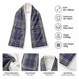 Napier Tartan Hand-Warmer Pocket Scarf