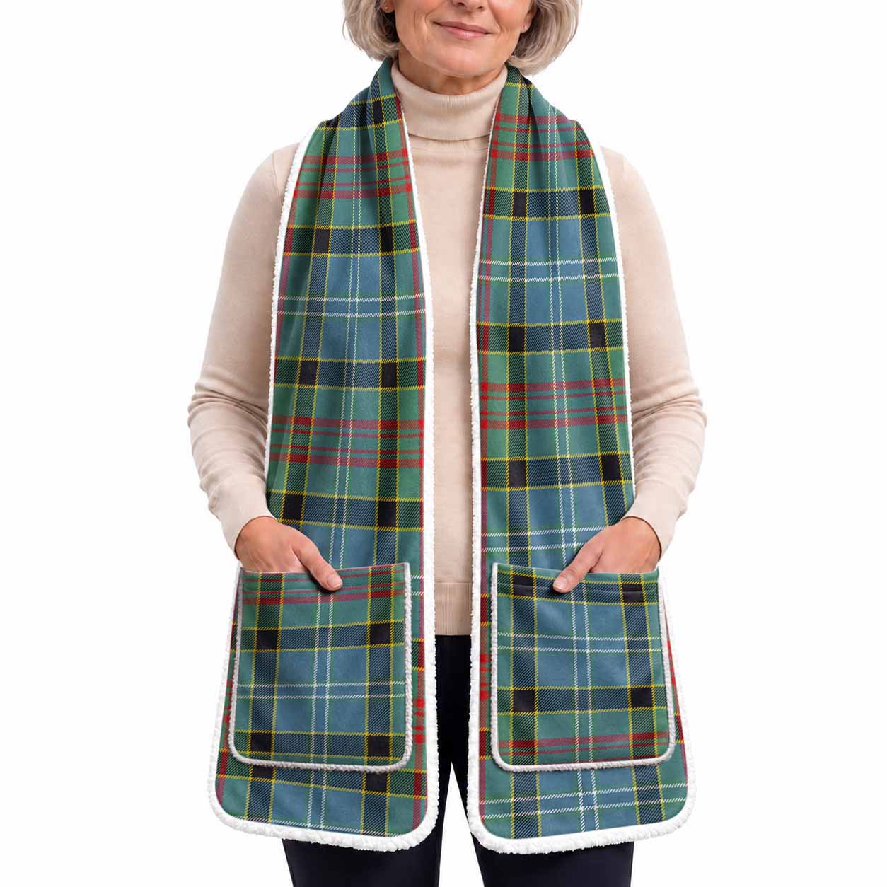 Paisley Tartan Hand-Warmer Pocket Scarf