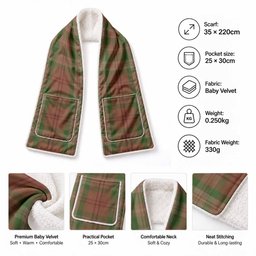 Pierce Tartan Hand-Warmer Pocket Scarf