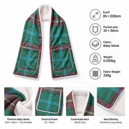 Manitoba Tartan Hand-Warmer Pocket Scarf