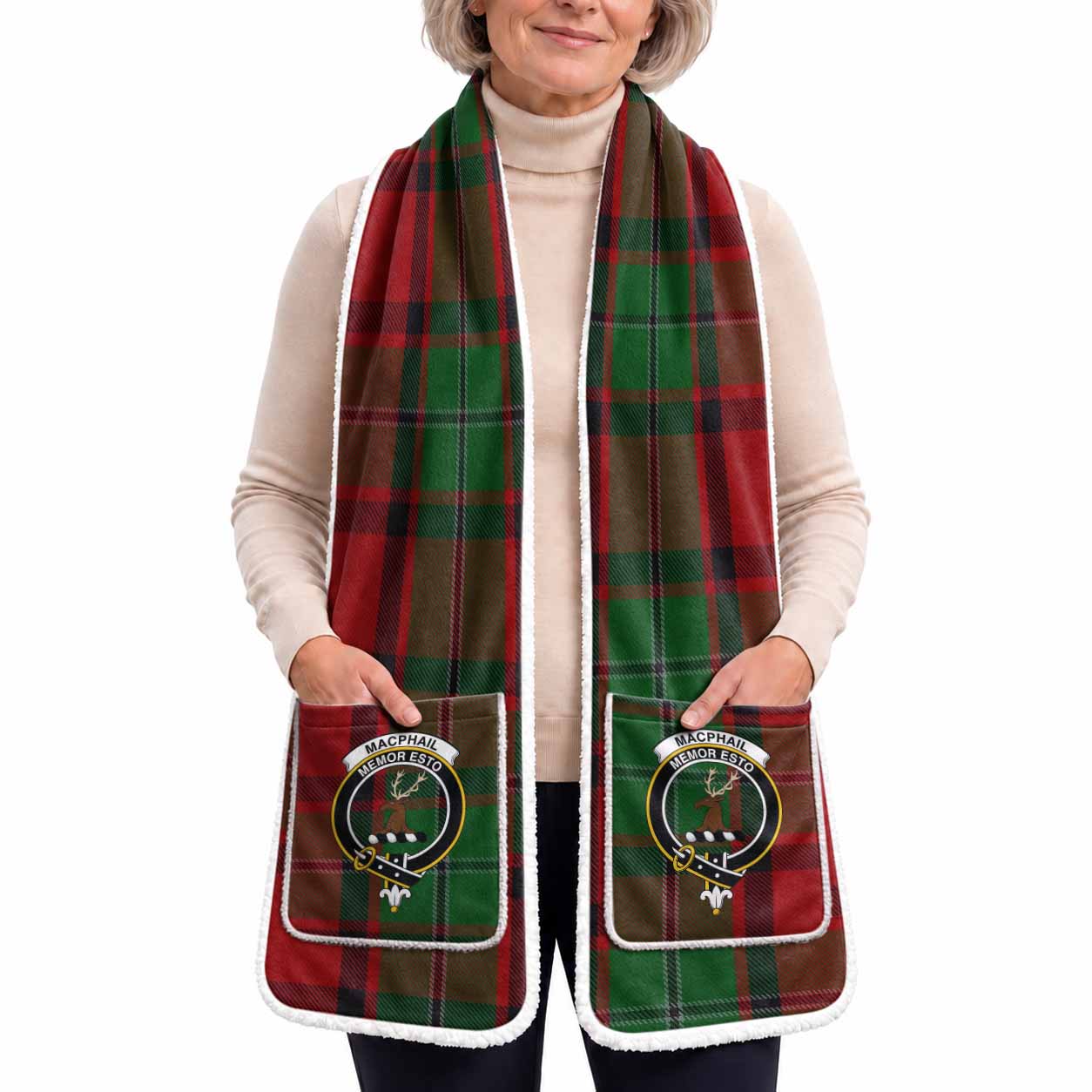 MacPhail (McPhail) Tartan Crest Pocket Scarf - Ultimate Plaid Gift Wrap