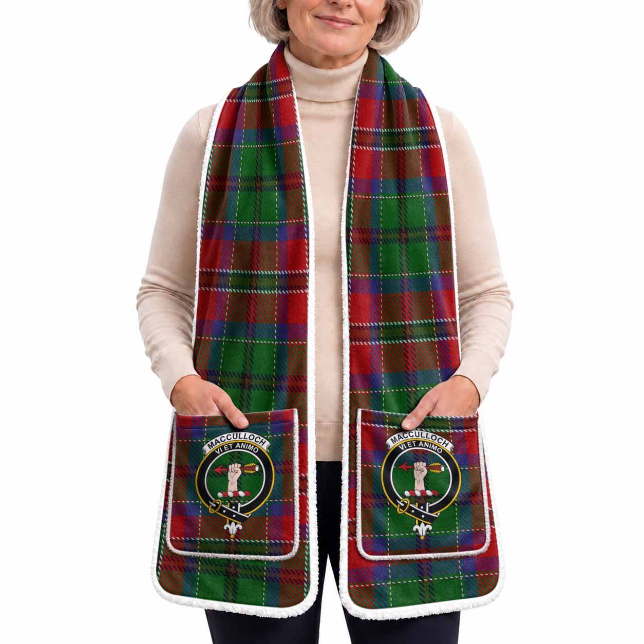 MacCulloch (McCulloch) Tartan Crest Pocket Scarf - Ultimate Plaid Gift Wrap