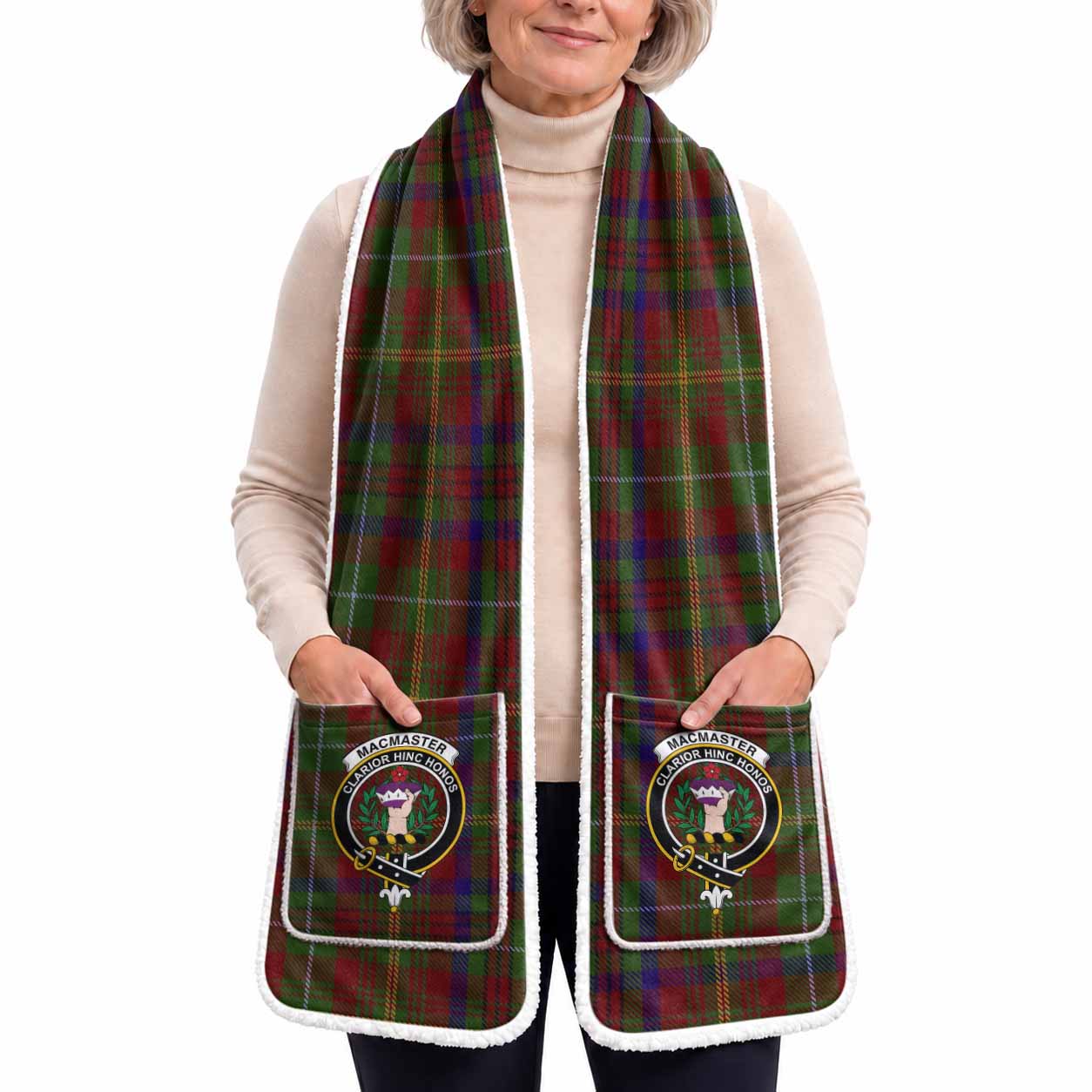 MacMaster (McMaster) Tartan Crest Pocket Scarf - Ultimate Plaid Gift Wrap