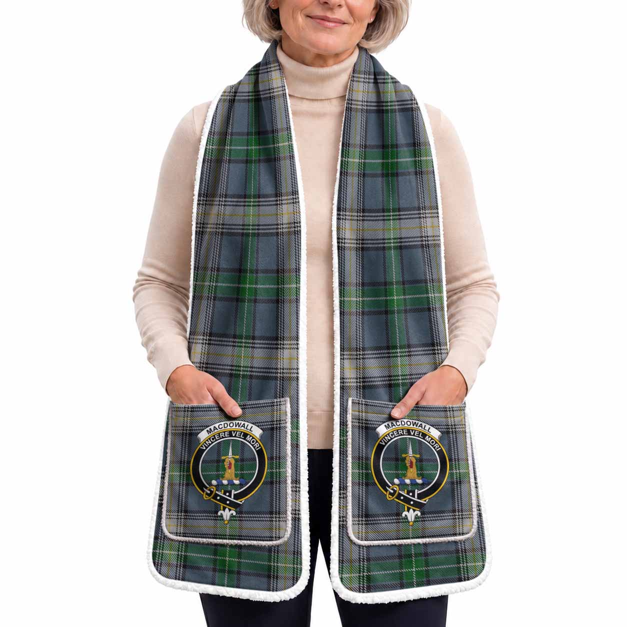 MacDowall (McDowall) Tartan Crest Pocket Scarf - Ultimate Plaid Gift Wrap