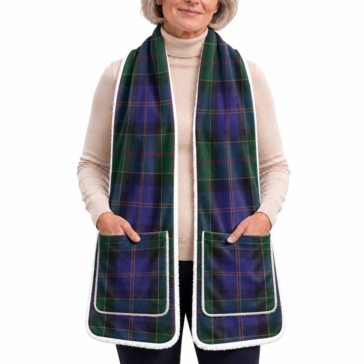 Robb Tartan Hand-Warmer Pocket Scarf
