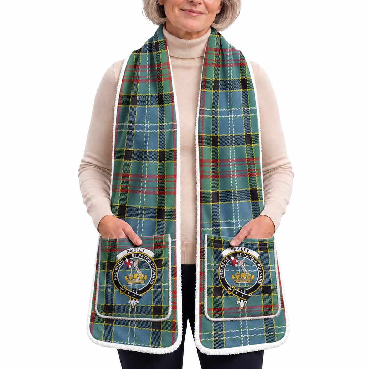 Paisley Tartan Crest Pocket Scarf - Ultimate Plaid Gift Wrap