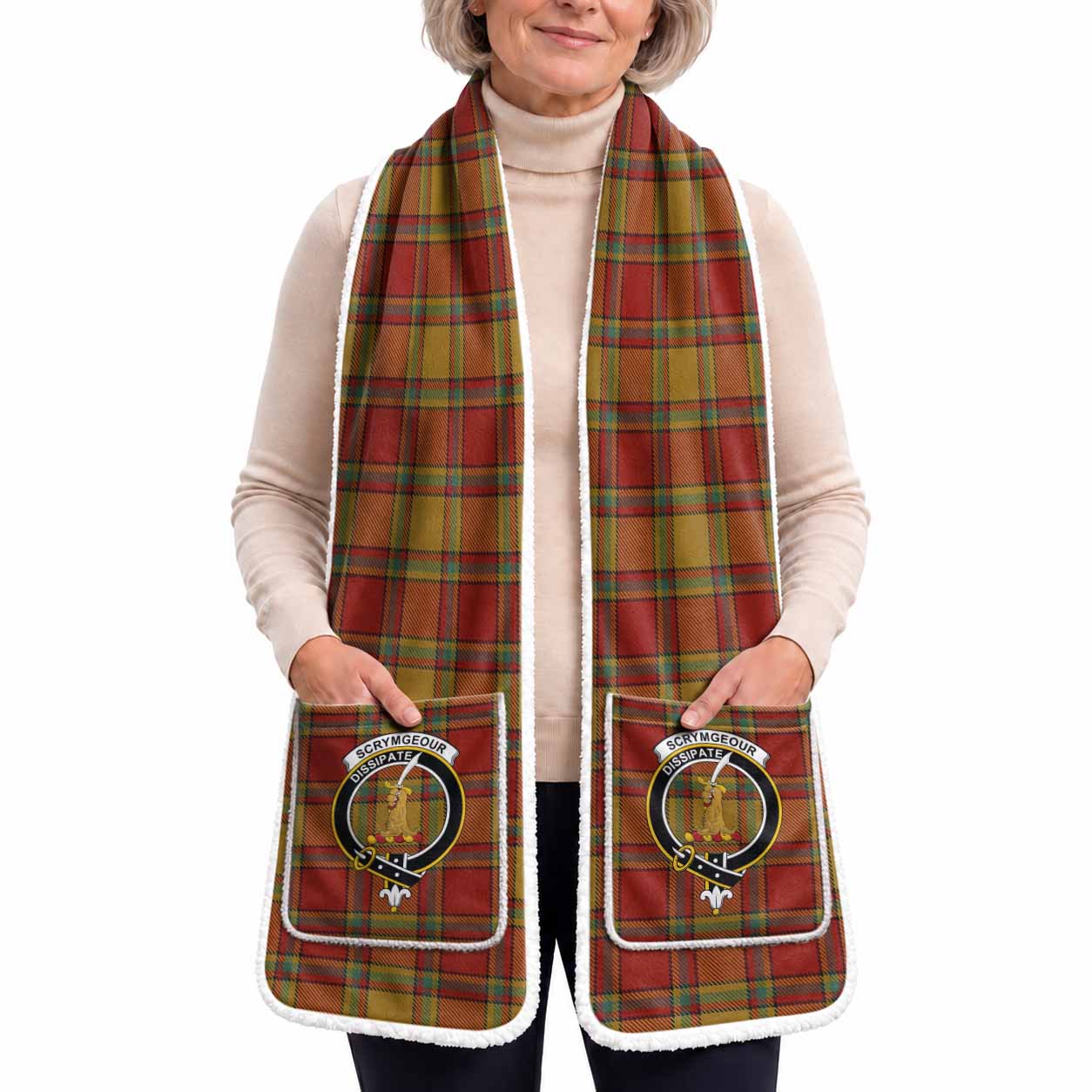Scrymgeour Tartan Crest Pocket Scarf - Ultimate Plaid Gift Wrap