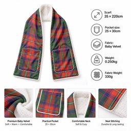 Riddell Tartan Hand-Warmer Pocket Scarf