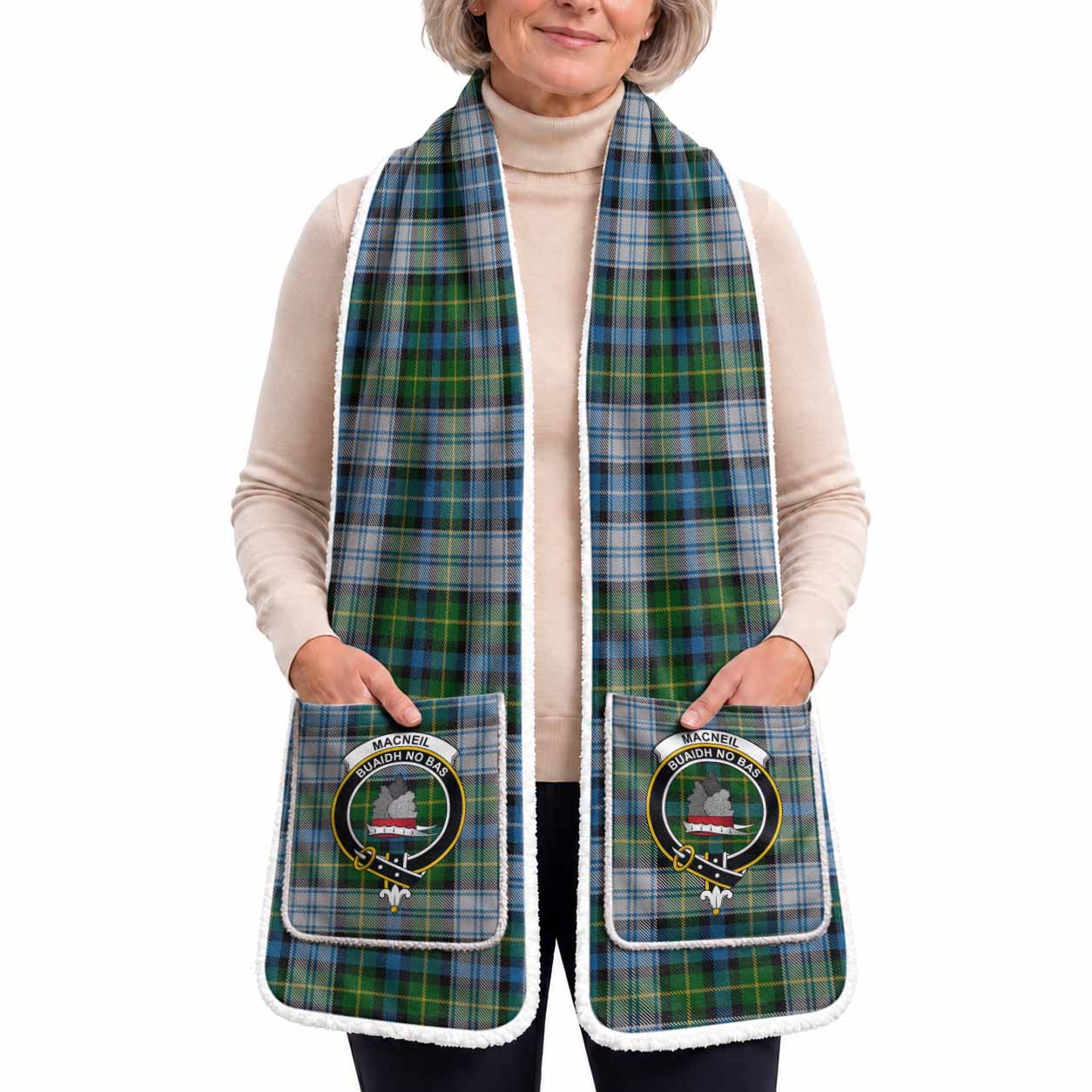 MacNeil (McNeil) Tartan Crest Pocket Scarf - Ultimate Plaid Gift Wrap