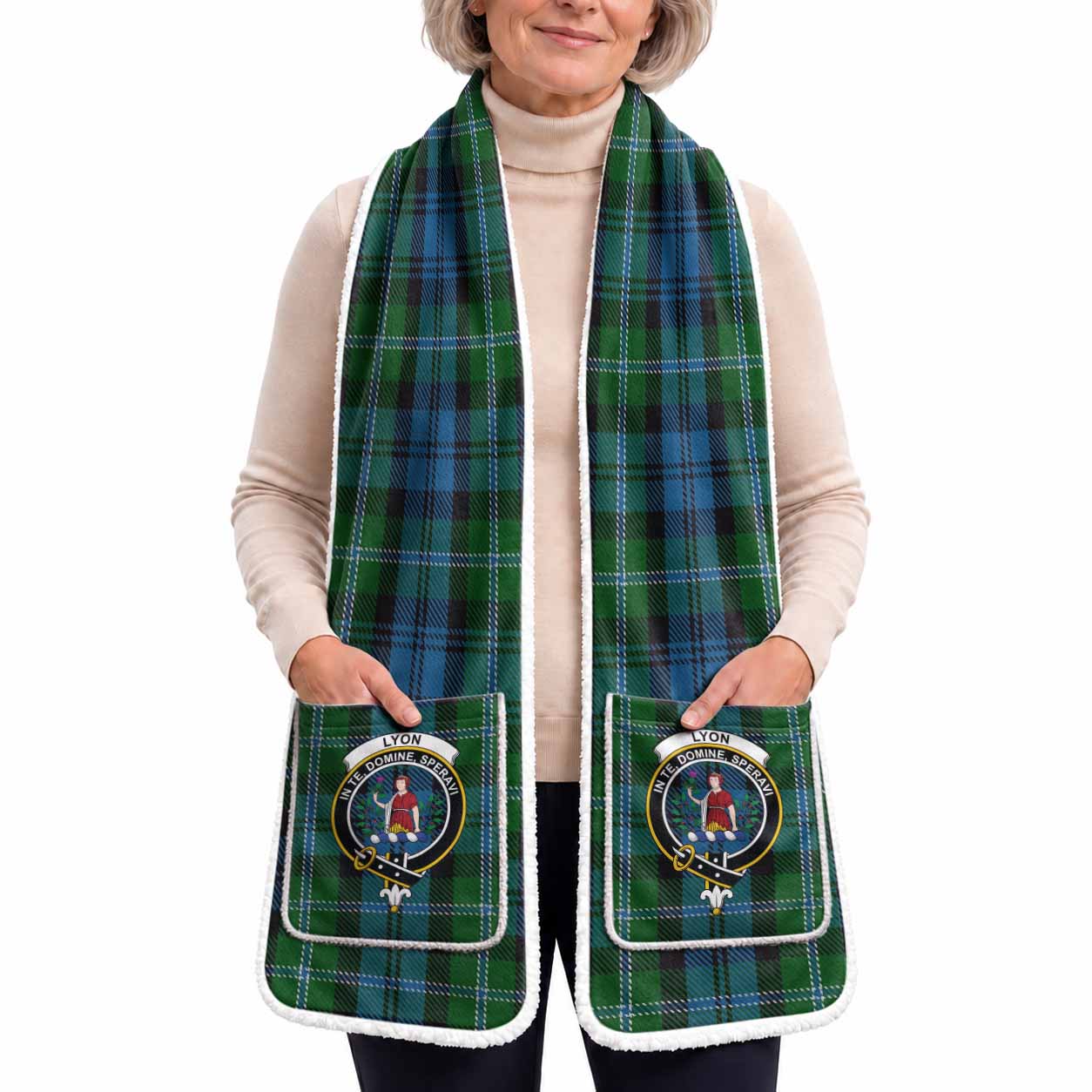 Lyon Tartan Crest Pocket Scarf - Ultimate Plaid Gift Wrap