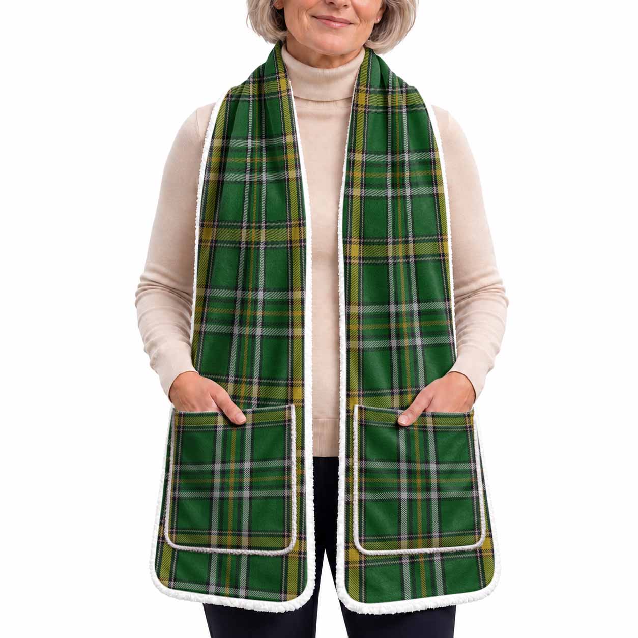 Offaly Tartan Hand-Warmer Pocket Scarf