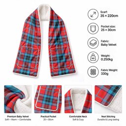 MacTavish (McTavish) Tartan Hand-Warmer Pocket Scarf
