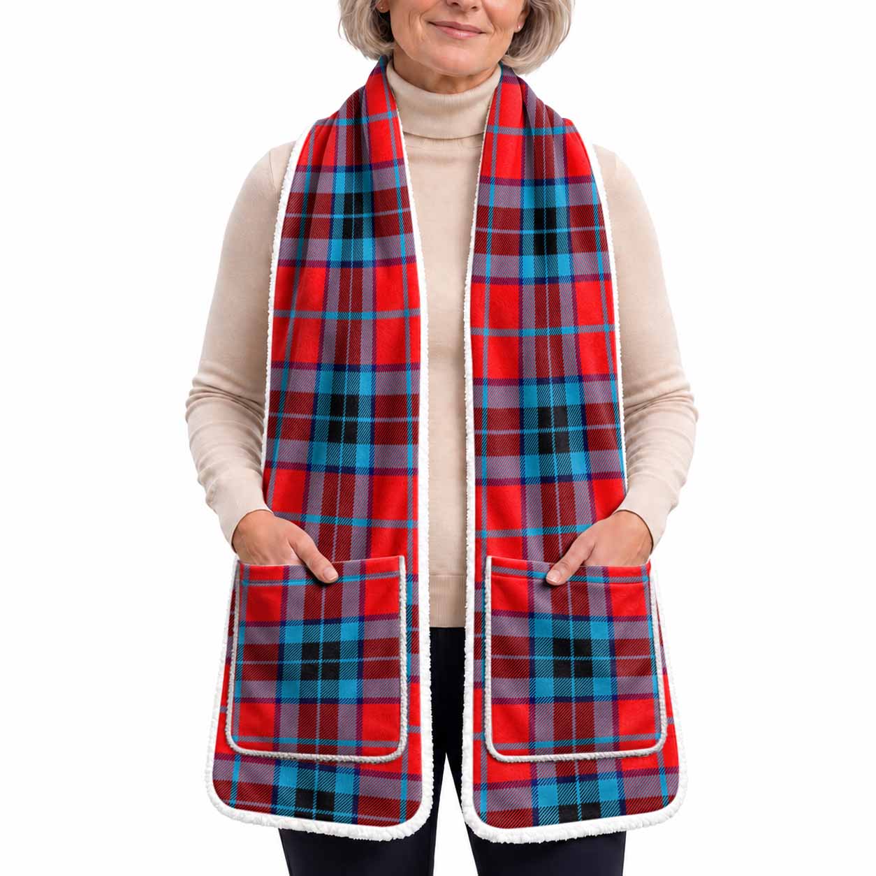 MacTavish (McTavish) Tartan Hand-Warmer Pocket Scarf