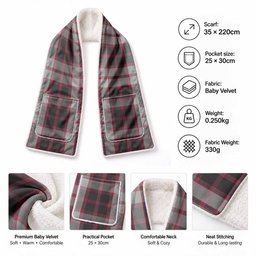 MacPherson (McPherson) Tartan Hand-Warmer Pocket Scarf