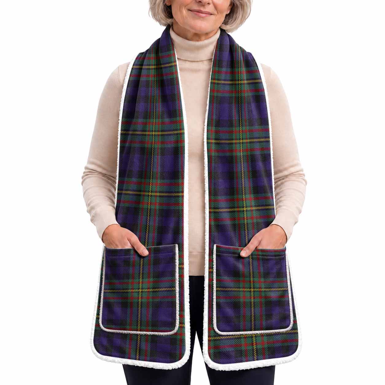 MacLellan (McLellan) Tartan Hand-Warmer Pocket Scarf