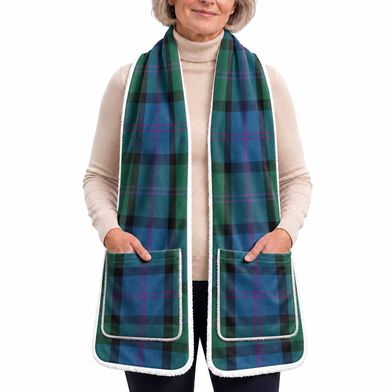 MacThomas (McThomas) Tartan Hand-Warmer Pocket Scarf