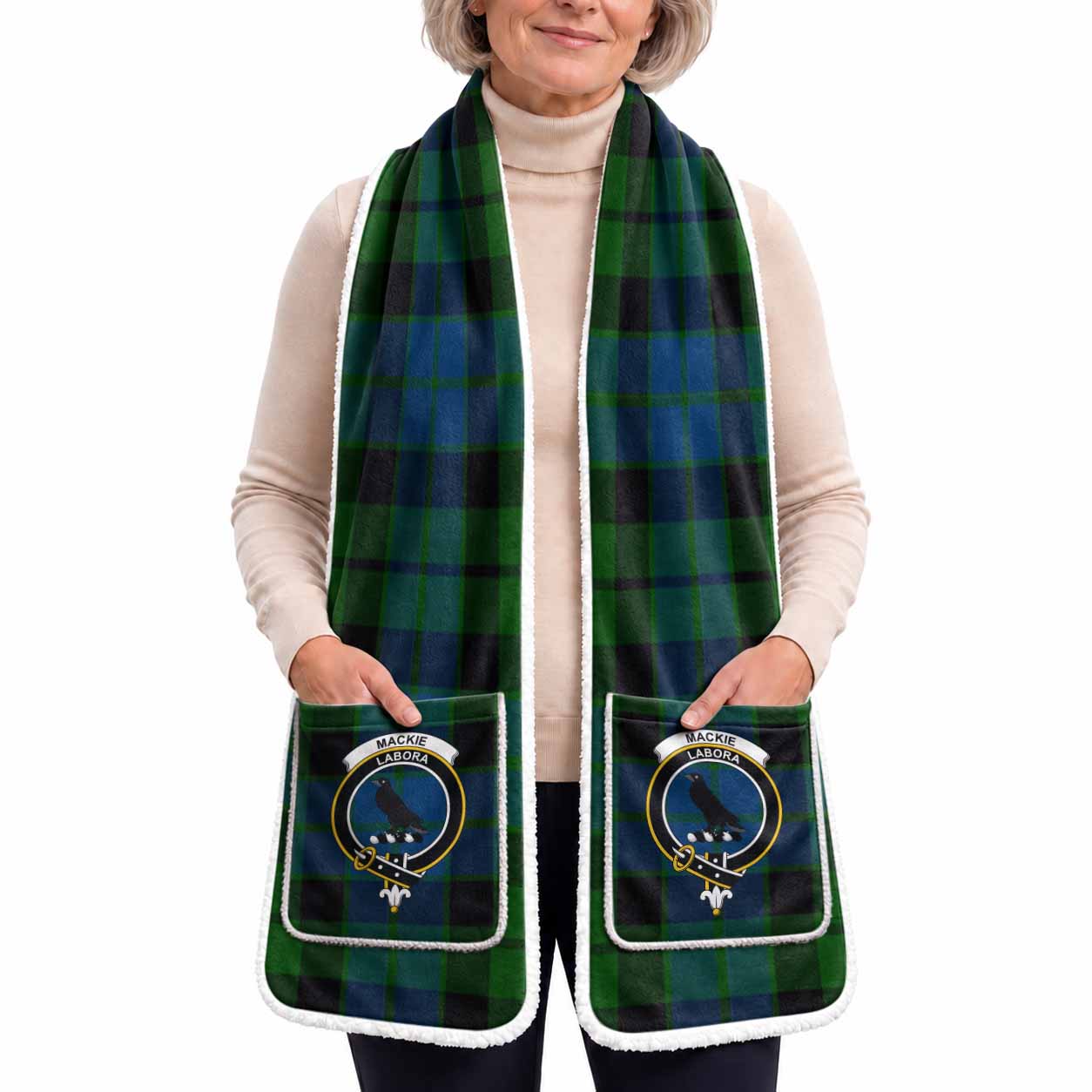 MacKie (McKie) Tartan Crest Pocket Scarf - Ultimate Plaid Gift Wrap