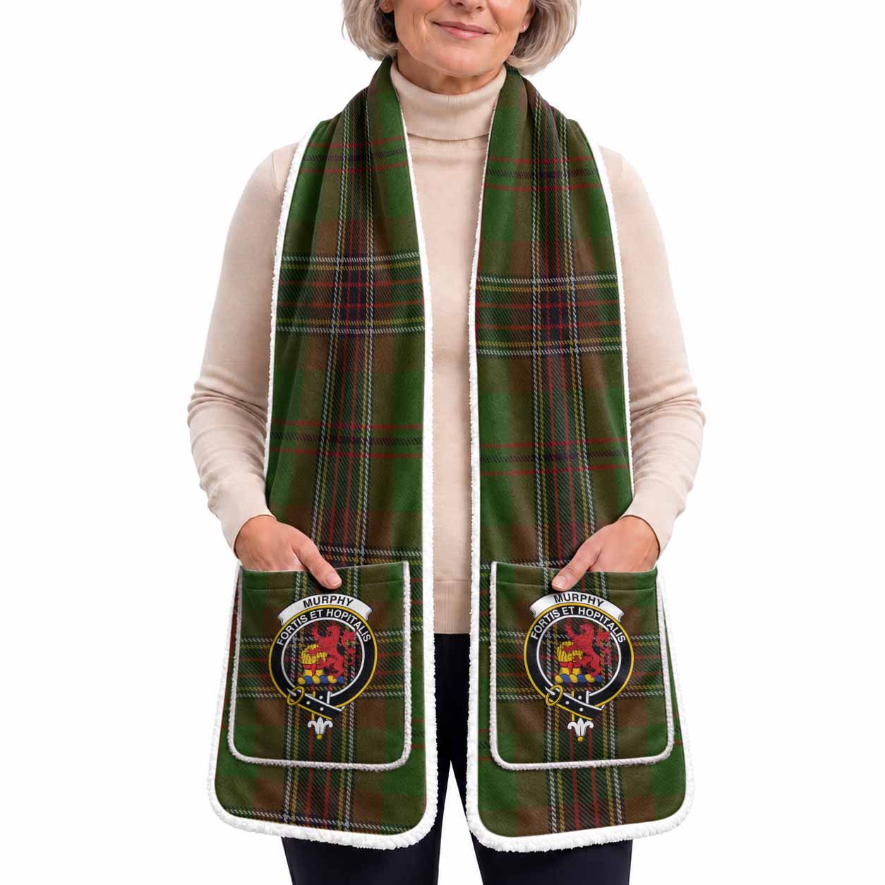 Murphy Tartan Crest Pocket Scarf - Ultimate Plaid Gift Wrap