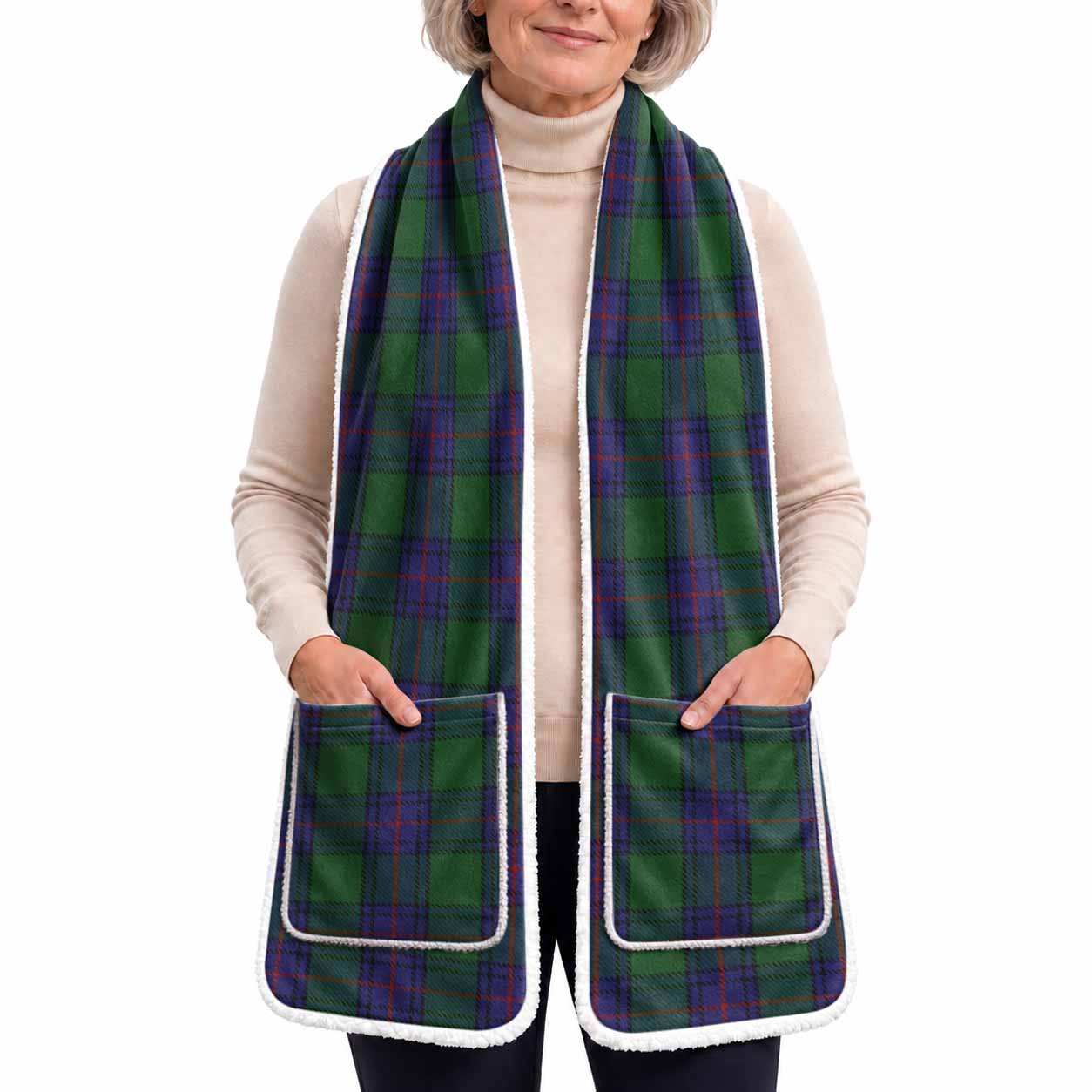 Shaw Tartan Hand-Warmer Pocket Scarf
