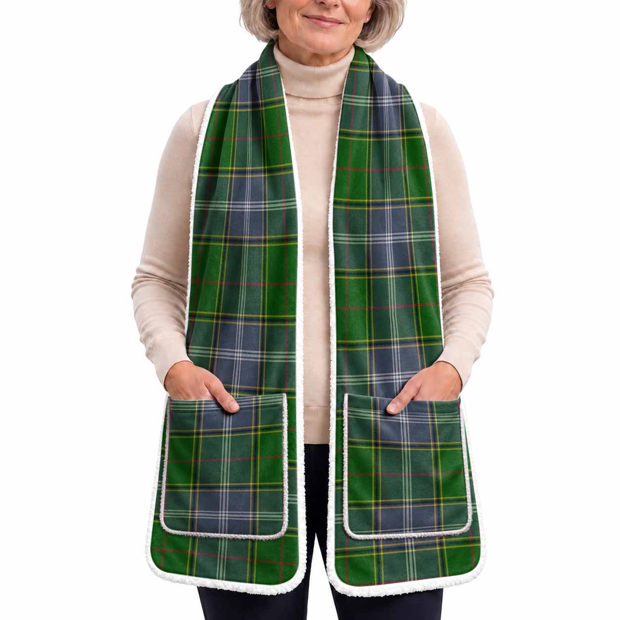 Pringle Tartan Hand-Warmer Pocket Scarf