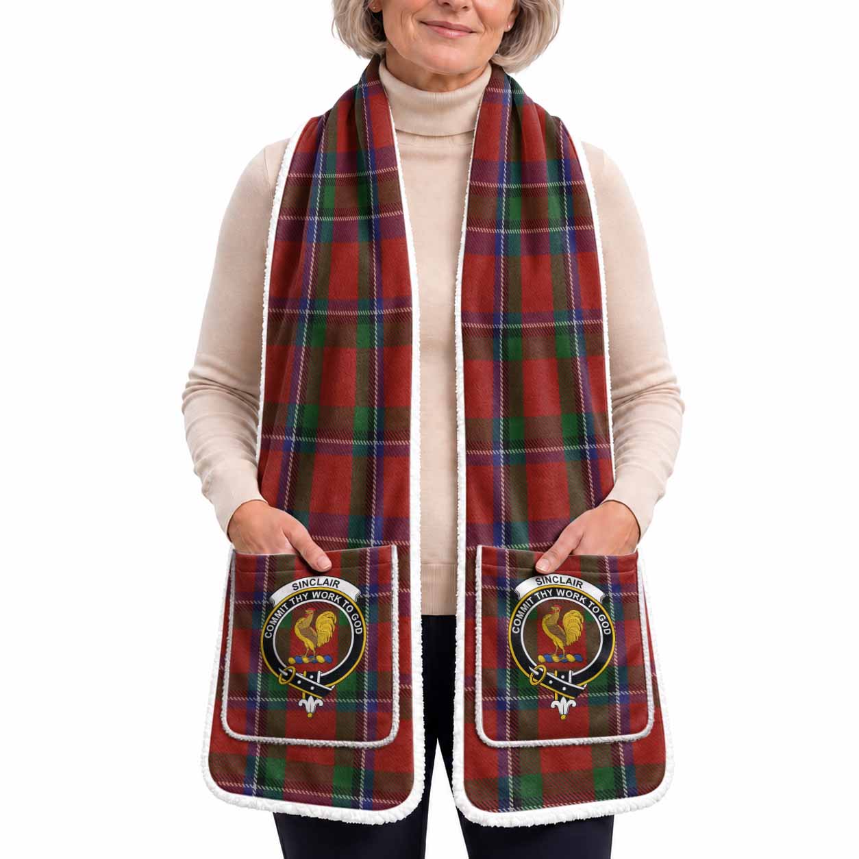 Sinclair Tartan Crest Pocket Scarf - Ultimate Plaid Gift Wrap