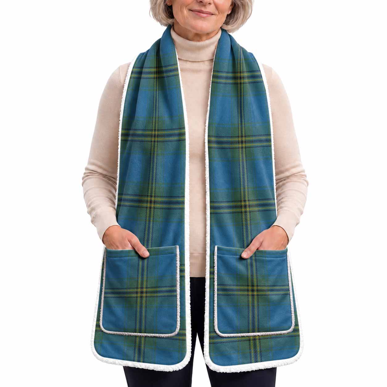 Oliver Tartan Hand-Warmer Pocket Scarf