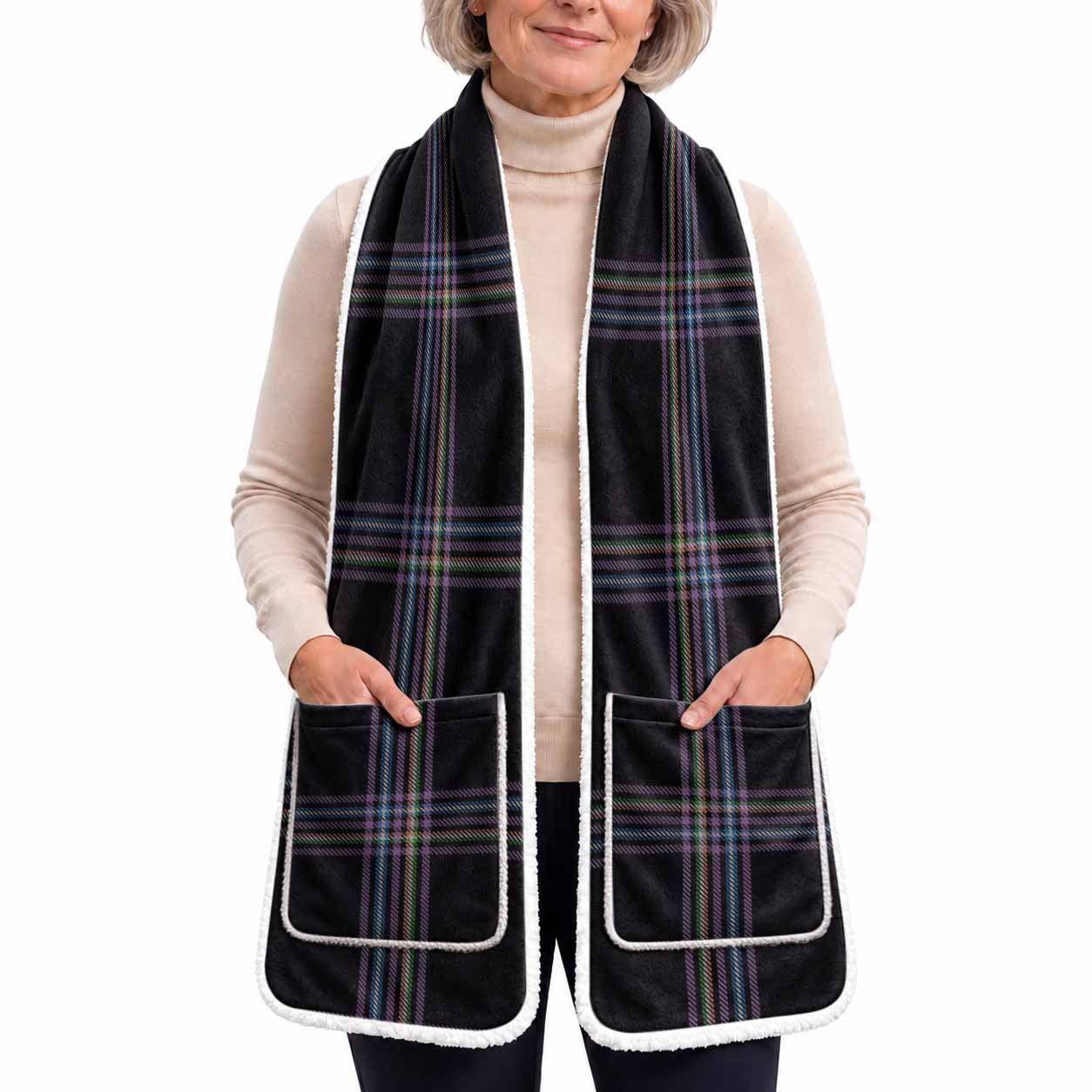McKenna Tartan Hand-Warmer Pocket Scarf
