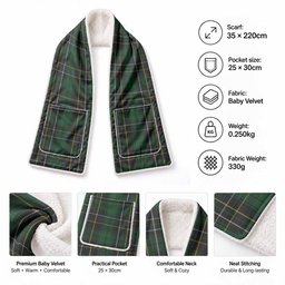 MacAlpine (MacAlpin) Tartan Hand-Warmer Pocket Scarf