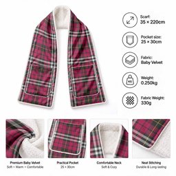 Little Tartan Hand-Warmer Pocket Scarf