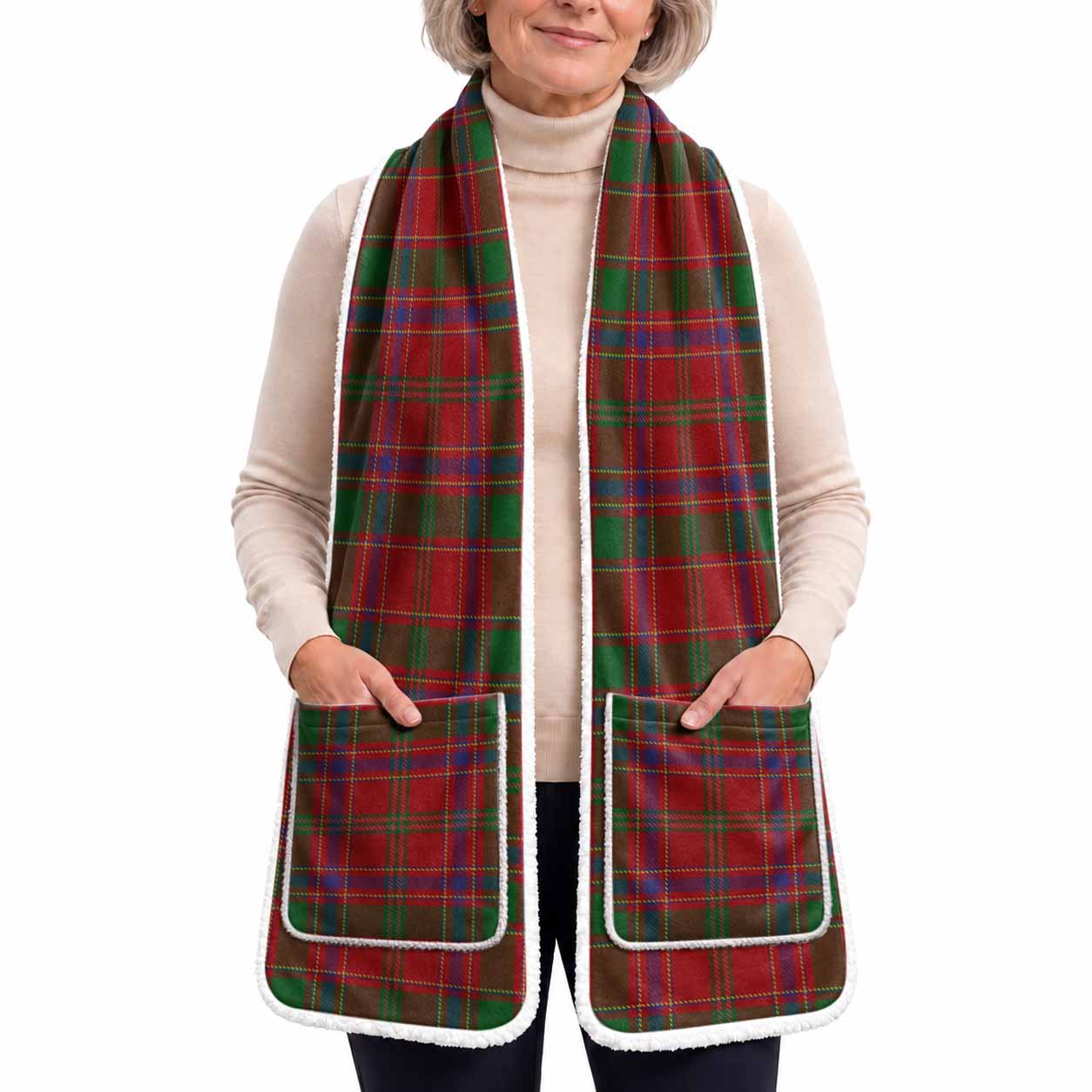 Munro (Monroe) Tartan Hand-Warmer Pocket Scarf