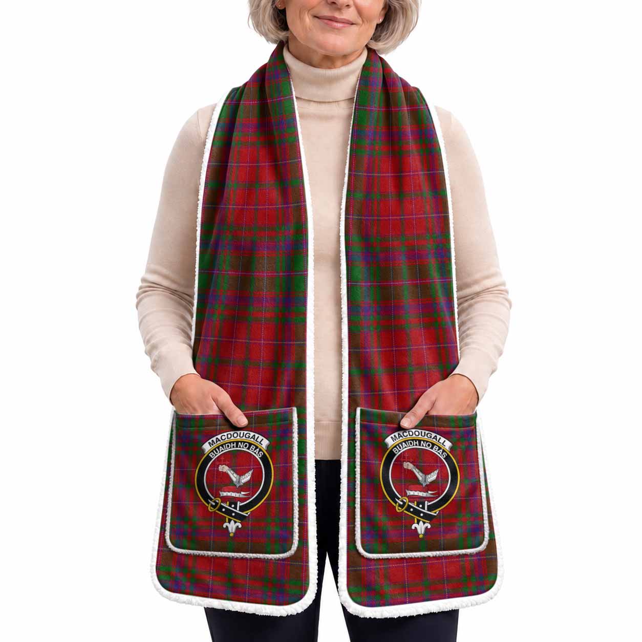 MacDougall (McDougall) Tartan Crest Pocket Scarf - Ultimate Plaid Gift Wrap