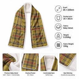 Morgan of Wales Tartan Hand-Warmer Pocket Scarf