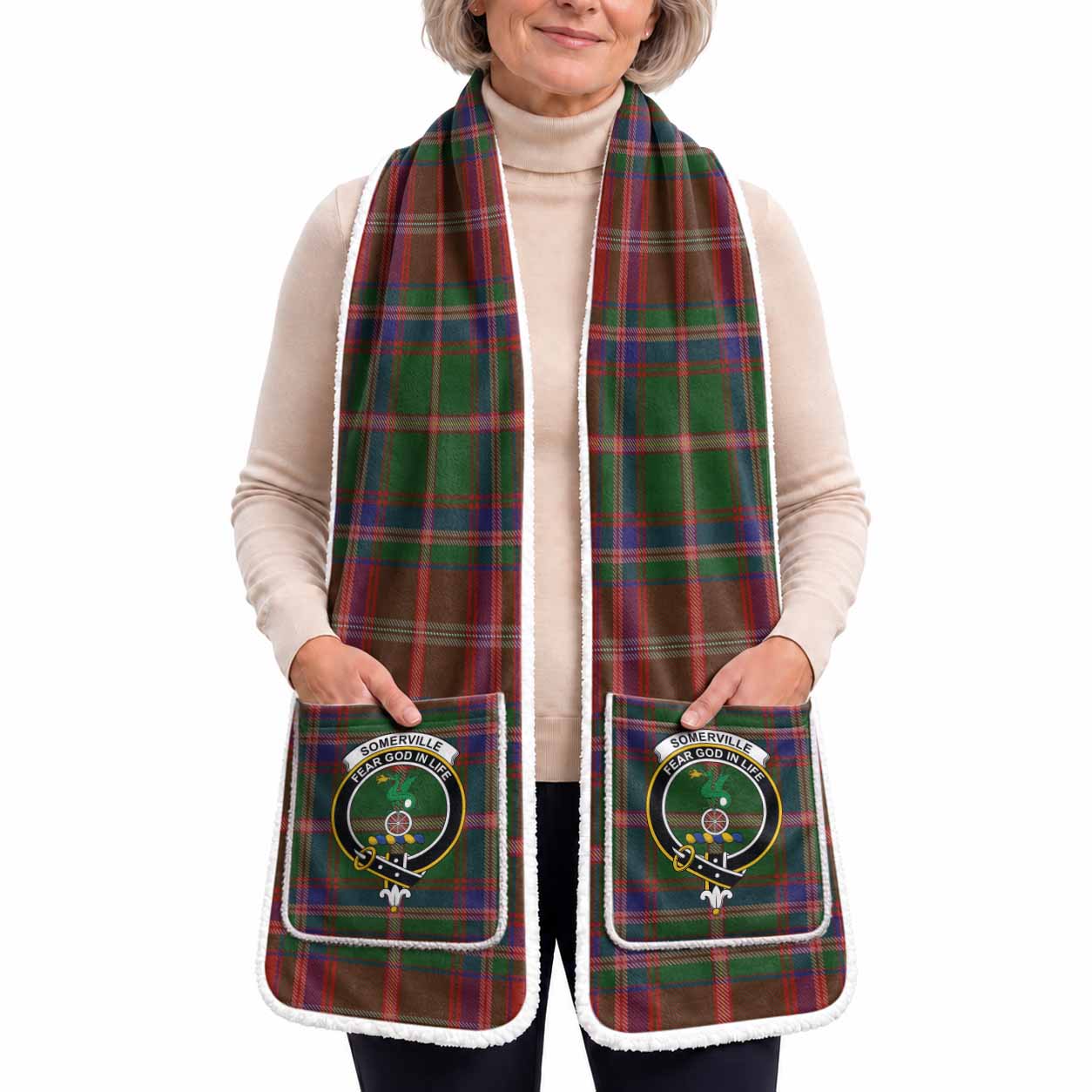 Somerville Tartan Crest Pocket Scarf - Ultimate Plaid Gift Wrap