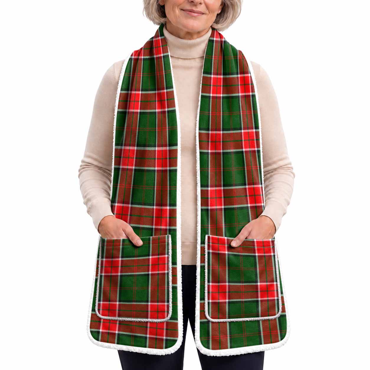 Pollock Tartan Hand-Warmer Pocket Scarf