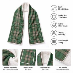 O'Neill (Neill) Tartan Hand-Warmer Pocket Scarf
