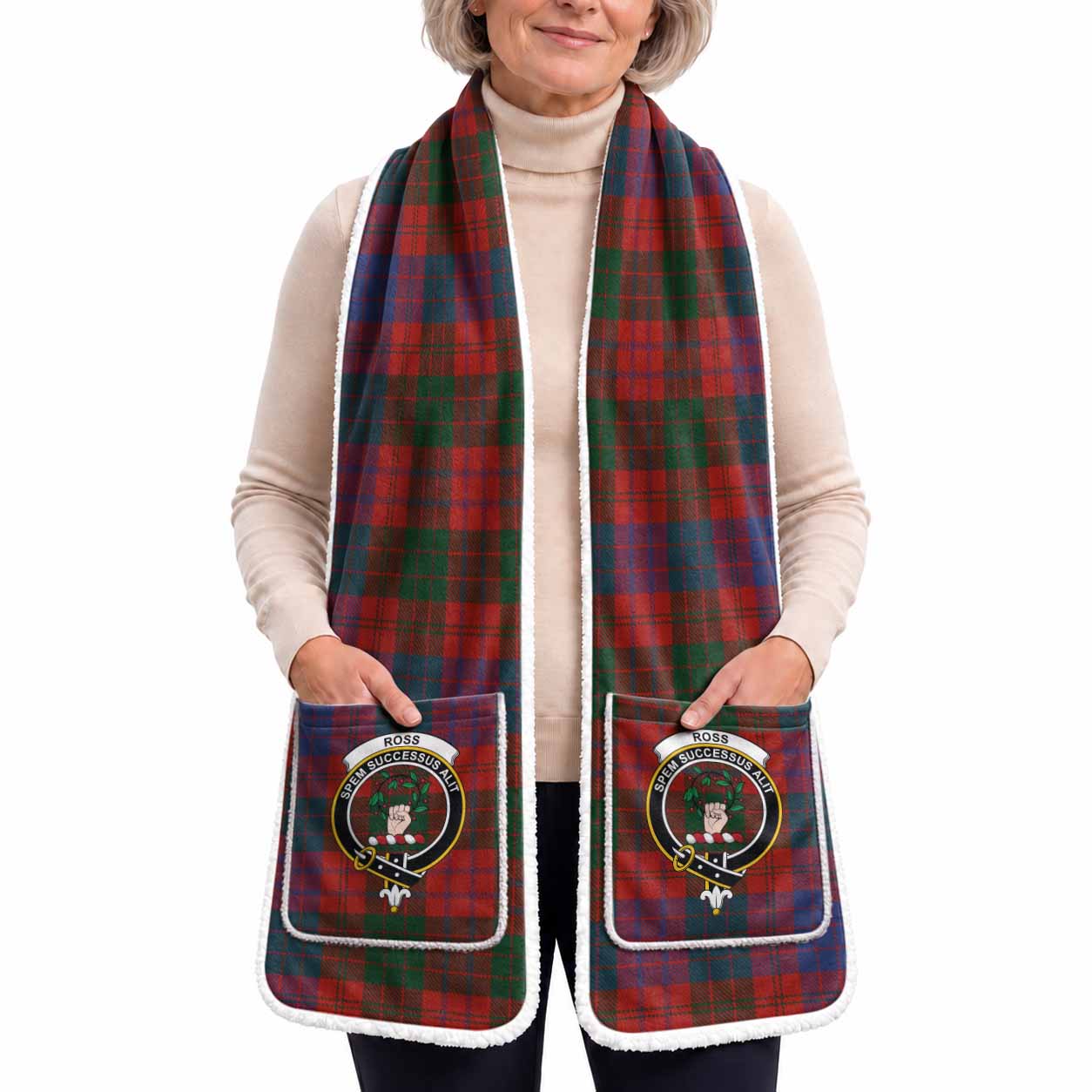 Ross Tartan Crest Pocket Scarf - Ultimate Plaid Gift Wrap