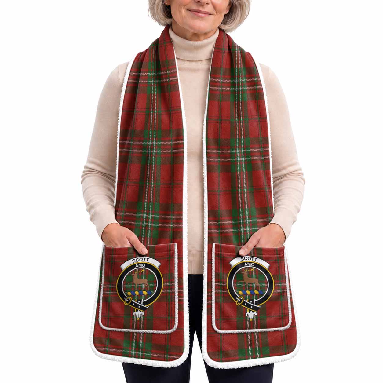 Scott Tartan Crest Pocket Scarf - Ultimate Plaid Gift Wrap