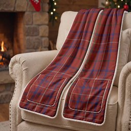 Rose Tartan Hand-Warmer Pocket Scarf