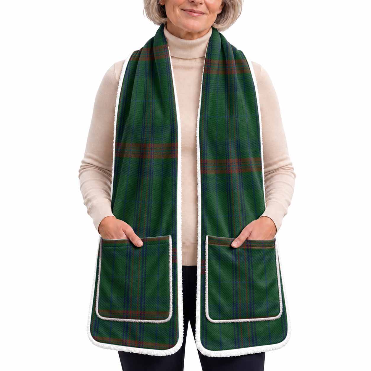 Owen of Wales Tartan Hand-Warmer Pocket Scarf