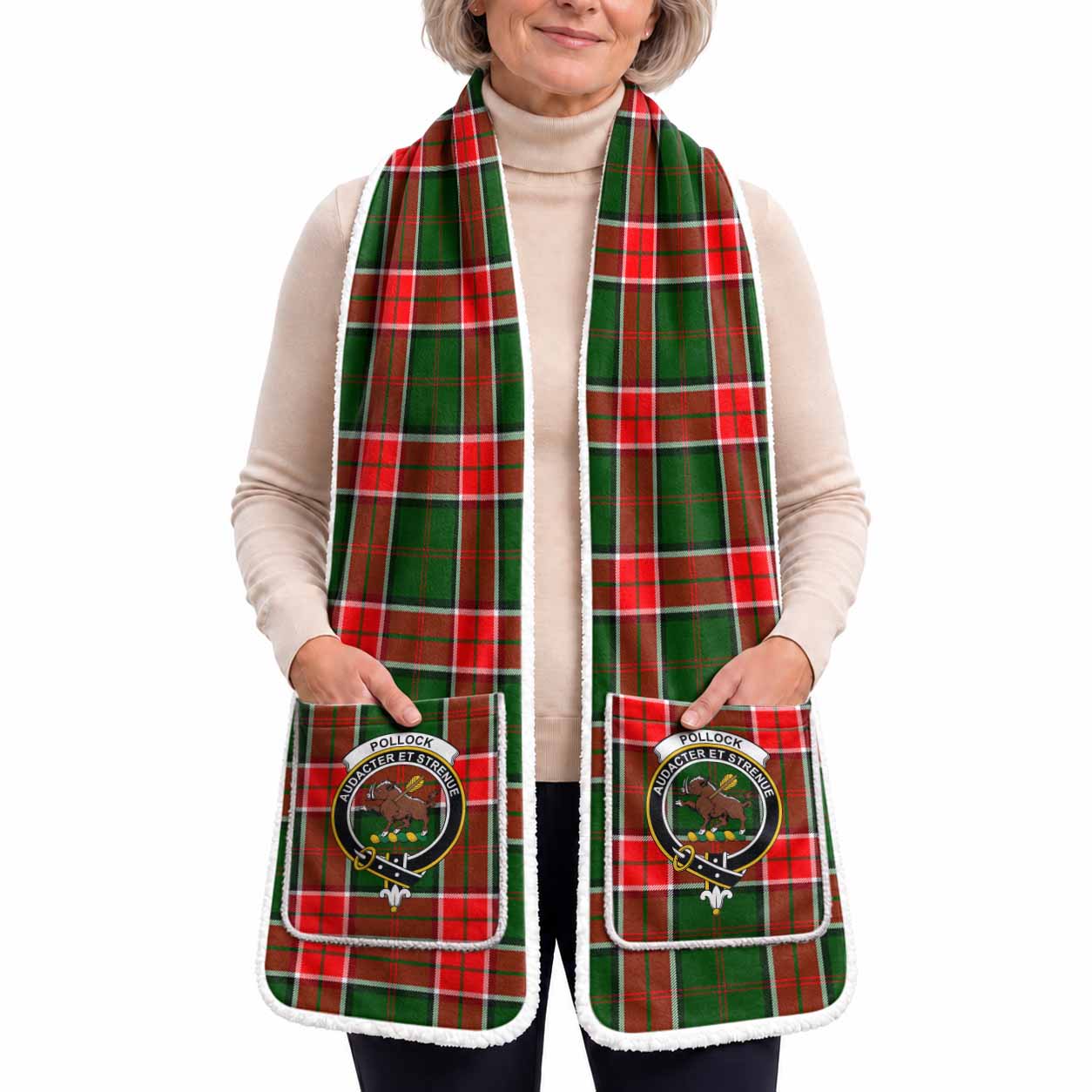 Pollock Tartan Crest Pocket Scarf - Ultimate Plaid Gift Wrap