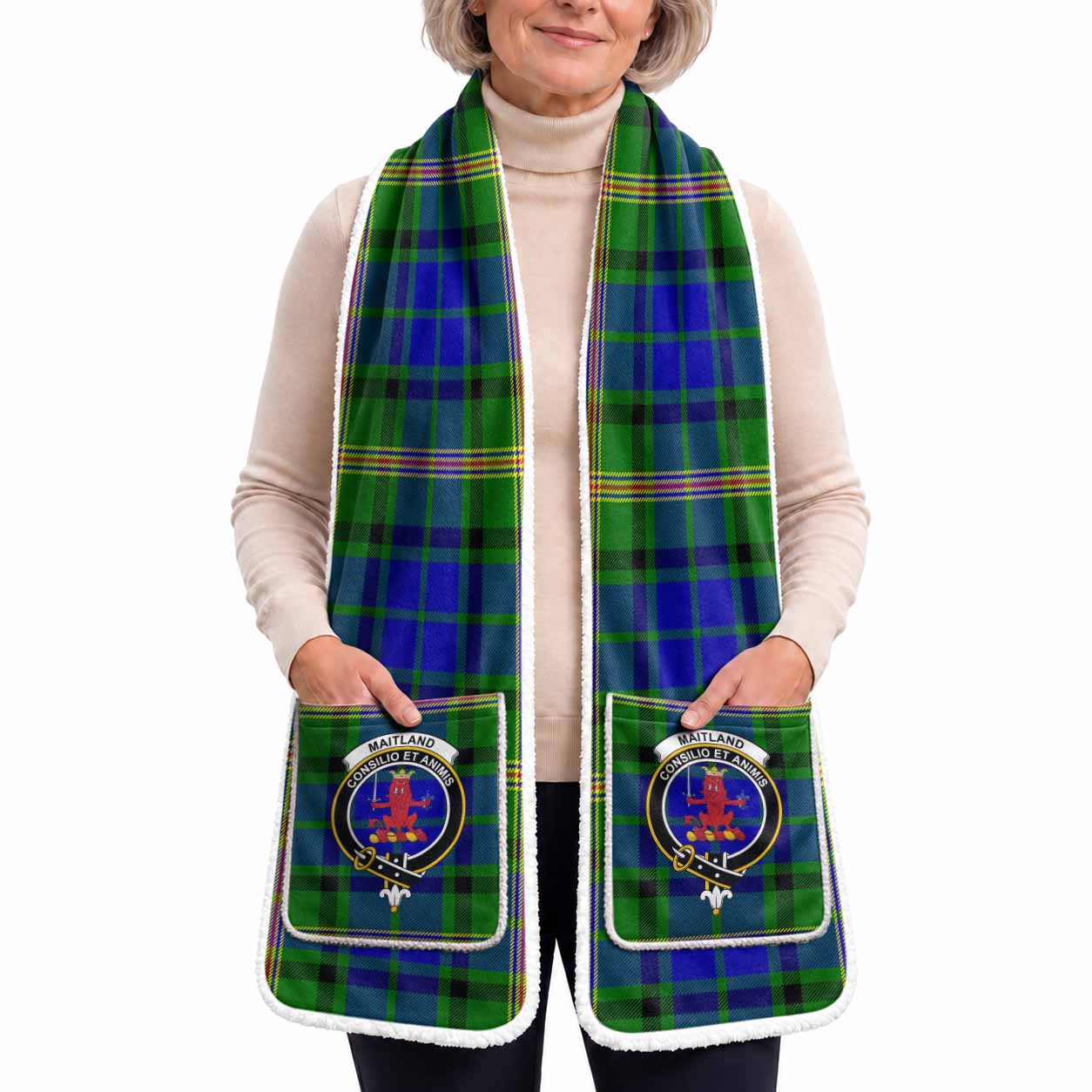 Maitland Tartan Crest Pocket Scarf - Ultimate Plaid Gift Wrap