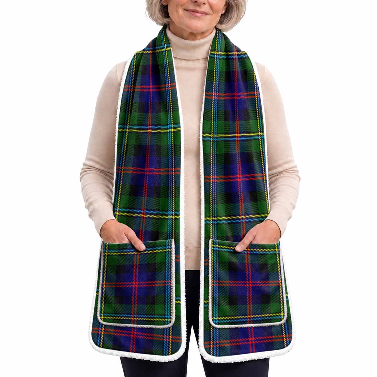 Malcolm Tartan Hand-Warmer Pocket Scarf