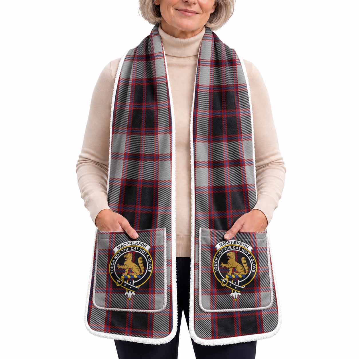 MacPherson (McPherson) Tartan Crest Pocket Scarf - Ultimate Plaid Gift Wrap