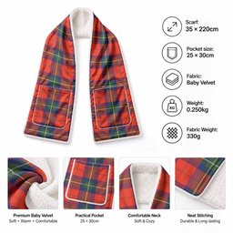 Ruthven Tartan Hand-Warmer Pocket Scarf