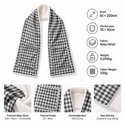 Shepherd Tartan Hand-Warmer Pocket Scarf