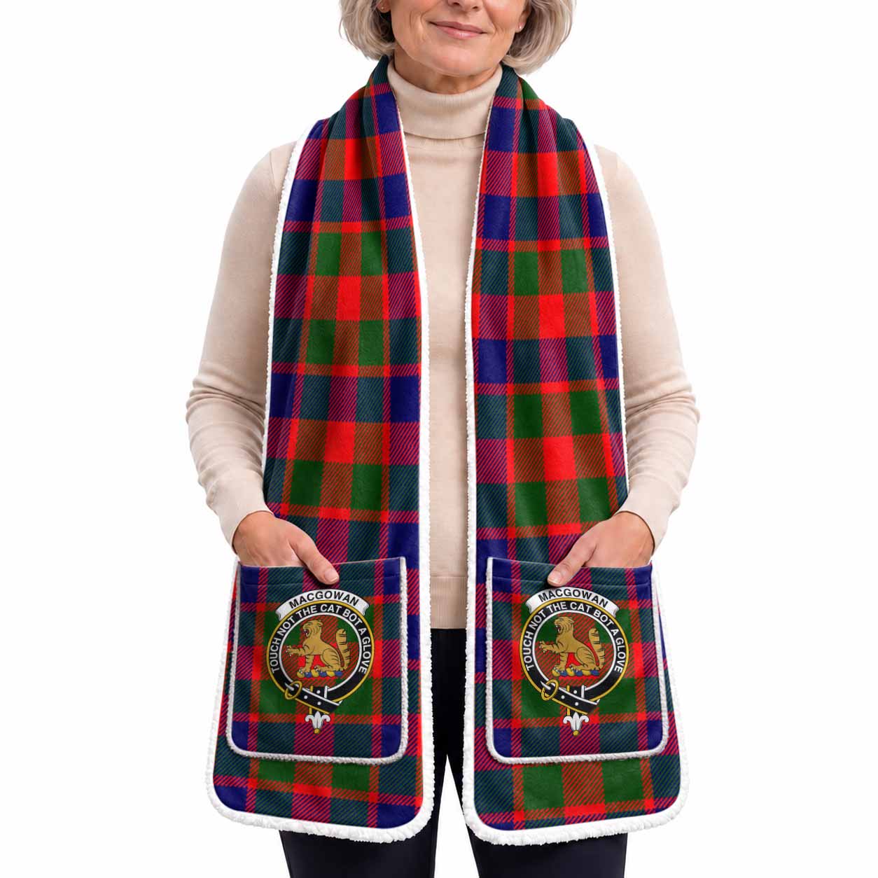 MacGowan (McGowan) Tartan Crest Pocket Scarf - Ultimate Plaid Gift Wrap